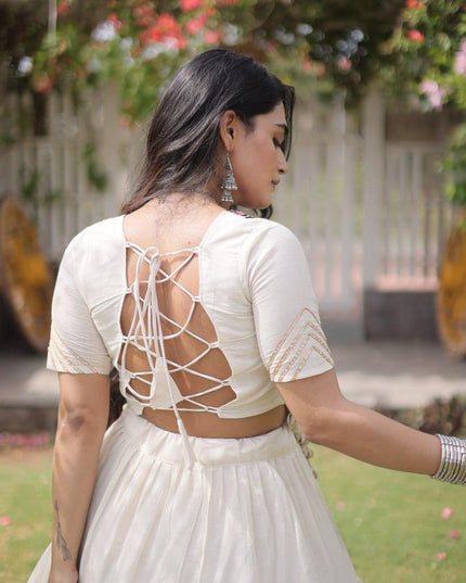 Kora Cotton Kutchi Patchwork Lehenga Choli Set | Navratri Garba Dandiya | 12 Metre Flare - Rosepetals Luxe
