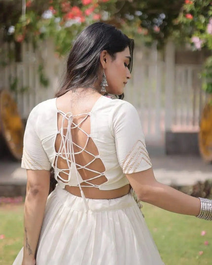 Kora Cotton Kutchi Patchwork Lehenga Choli Set | Navratri Garba Dandiya | 12 Metre Flare - Rosepetals Luxe