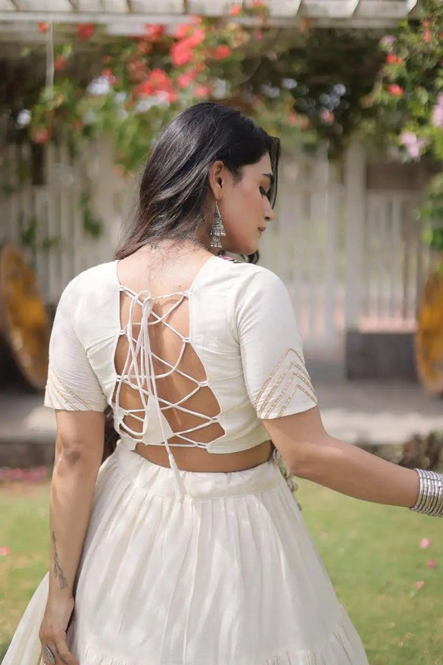 Kora Cotton Kutchi Patchwork Lehenga Choli Set | Navratri Garba Dandiya | 12 Metre Flare - Rosepetals Luxe