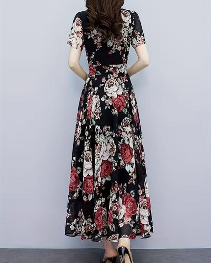 Lightweight Floral Chiffon Maxi Dress | Perfect For Party Wear - Rosepetals Luxe