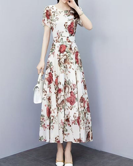 Lightweight Floral Chiffon Maxi Dress | Perfect For Party Wear - Rosepetals Luxe