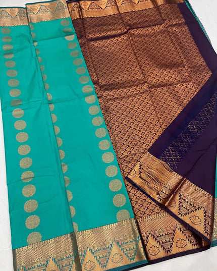 Luxe Silk Embossed Saree with Contrast Zari Border - Rosepetals Luxe