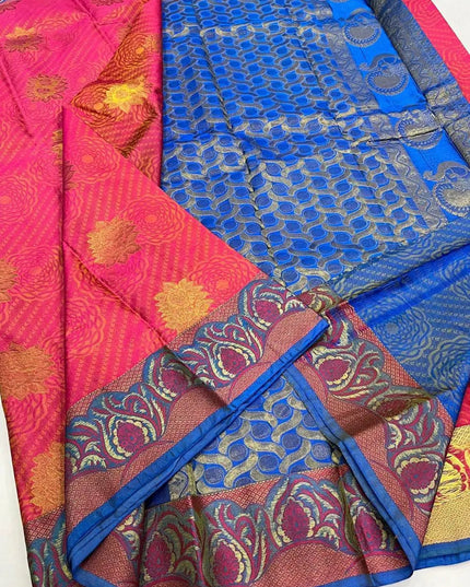 Luxe Silk Saree with Elegance Weave – Semi-Bridal & Festive Wear | Rosepetals Luxe - Rosepetals Luxe