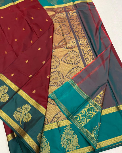 Luxe Silk Saree with Gap Border - Rosepetals Luxe