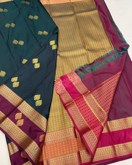 Luxe Silk Saree with Gap Border - Rosepetals Luxe