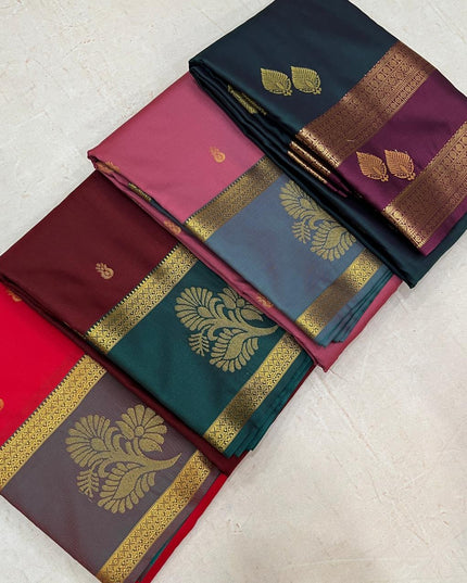 Luxe Silk Saree with Gap Border - Rosepetals Luxe