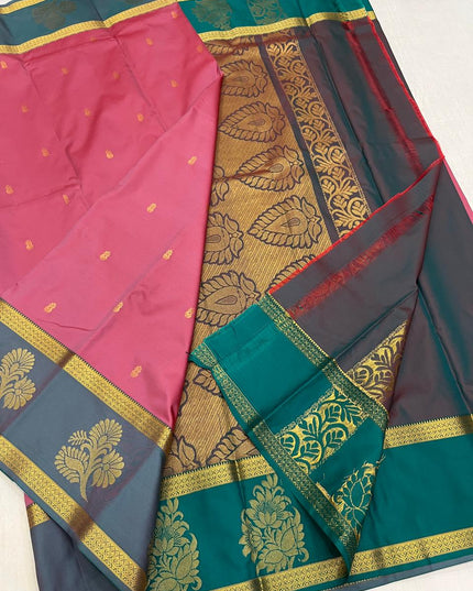 Luxe Silk Saree with Gap Border - Rosepetals Luxe