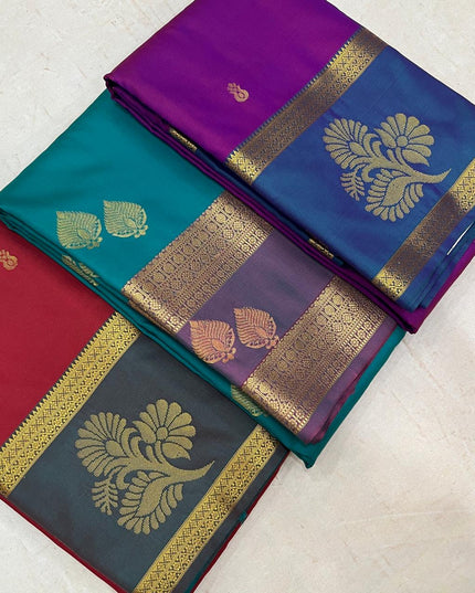 Luxe Silk Saree with Gap Border - Rosepetals Luxe