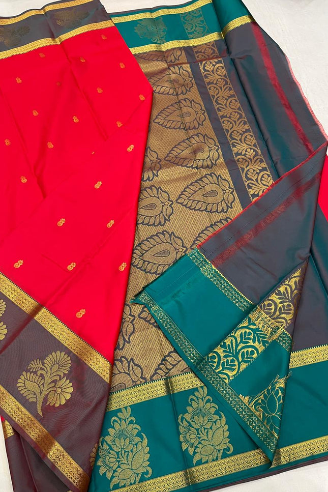 Luxe Silk Saree with Gap Border - Rosepetals Luxe