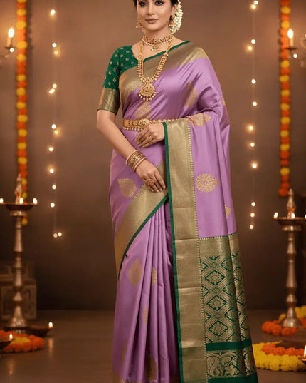 Luxe Soft Silk Saree | Jacquard Weave | 9 Colours | Festive & Everyday Elegance - Rosepetals Luxe