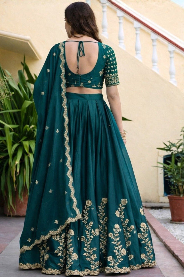 Luxury Rangoli Silk Lehenga Set | Heavy Embroidery & Sequence Work | Perfect For Festive - Rosepetals Luxe