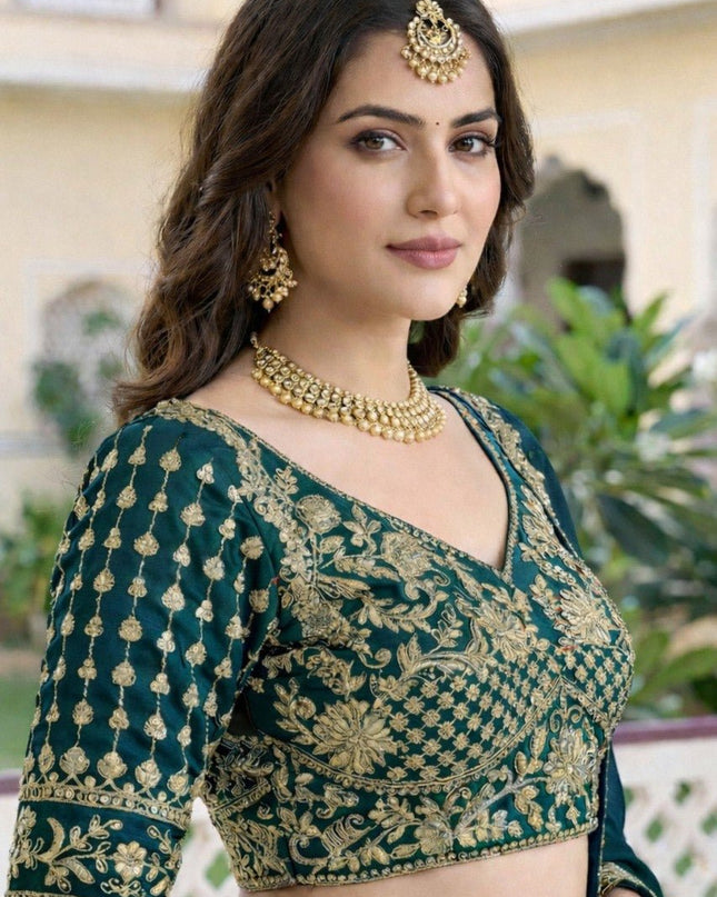 Luxury Rangoli Silk Lehenga Set | Heavy Embroidery & Sequence Work | Perfect For Festive - Rosepetals Luxe