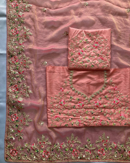Luxury Soft Moss Chiffon Saree – Wedding Special Graceful Party Wear - Rosepetals Luxe