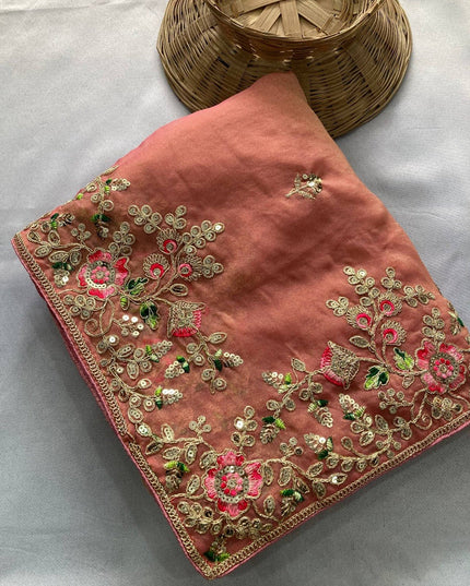 Luxury Soft Moss Chiffon Saree – Wedding Special Graceful Party Wear - Rosepetals Luxe
