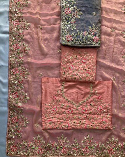 Luxury Soft Moss Chiffon Saree – Wedding Special Graceful Party Wear - Rosepetals Luxe