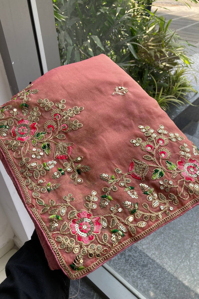 Luxury Soft Moss Chiffon Saree – Wedding Special Graceful Party Wear - Rosepetals Luxe