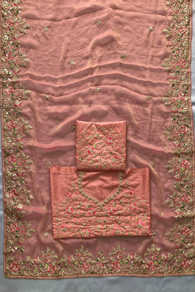 Luxury Soft Moss Chiffon Saree – Wedding Special Graceful Party Wear - Rosepetals Luxe