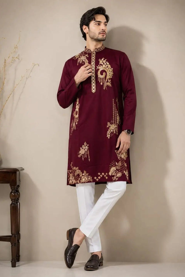 Men's Embroidered Lachka Kurta Pyjama Set – Navratri, Garba & Wedding Ethnic Wear - Rosepetals Luxe