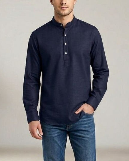 Men's Heavy Cotton Full Sleeve Kurta with Cuff | Festive & Casual Ethnic Wear - Rosepetals Luxe