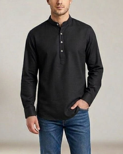 Men's Heavy Cotton Full Sleeve Kurta with Cuff | Festive & Casual Ethnic Wear - Rosepetals Luxe