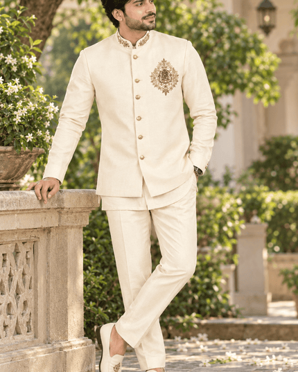Men’s Linen Koti, Shirt & Polo Pant Set - Rosepetals Luxe