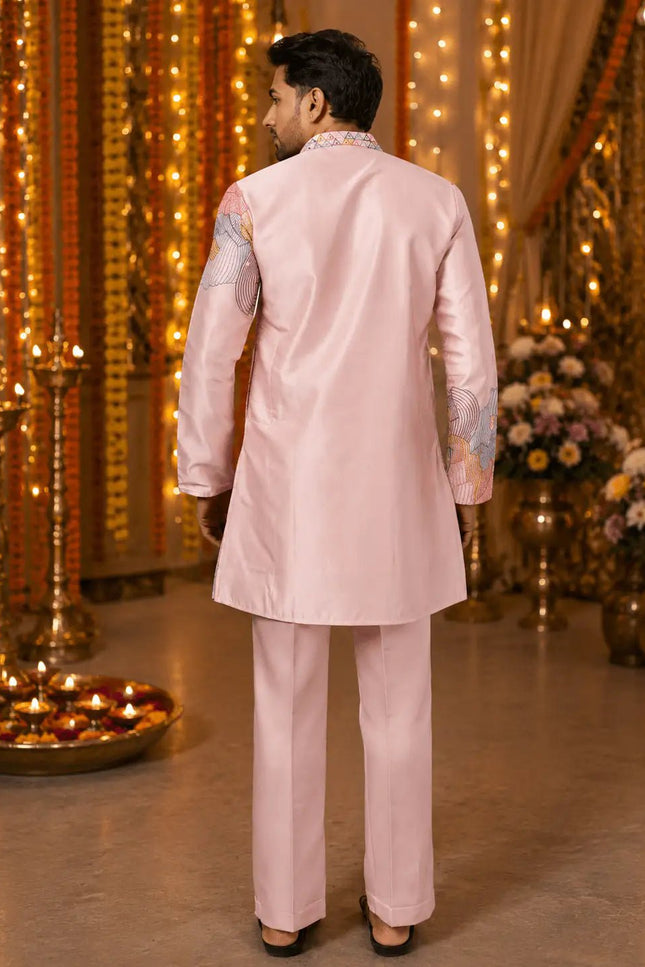 Men's Silk Embroidered Kurta Pant Set | Festive & Wedding Ethnic Wear | Rosepetals Luxe - Rosepetals Luxe