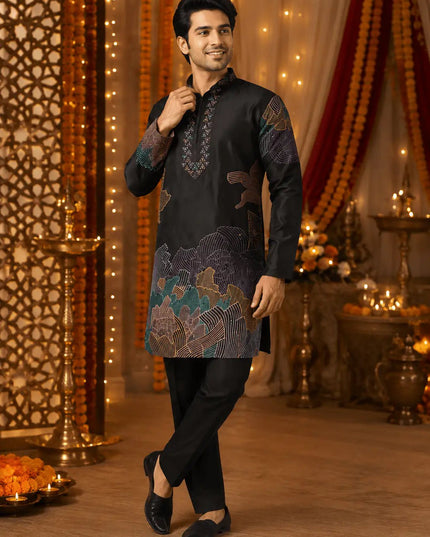 Men's Silk Embroidered Kurta Pant Set | Festive & Wedding Ethnic Wear | Rosepetals Luxe - Rosepetals Luxe