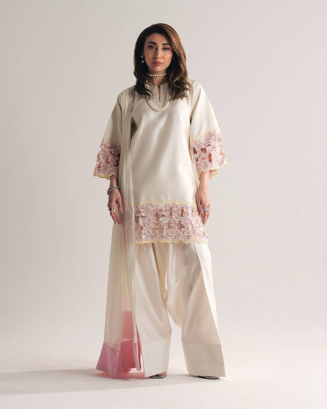 Mom - Daughter Combo Set | Heavy Crepe Silk with Embroidery & Farshi Salwar - Rosepetals Luxe