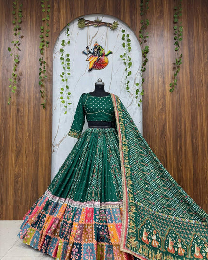 Muslin Cotton Lehenga Choli | Real Mirror Work & Fringe Dupatta | Navratri 2026 - Rosepetals Luxe