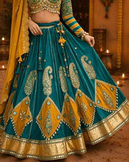 Muslin Cotton Lehenga Choli | Real Mirror Work & Handmade Kodi Lace | Navratri 2026 - Rosepetals Luxe
