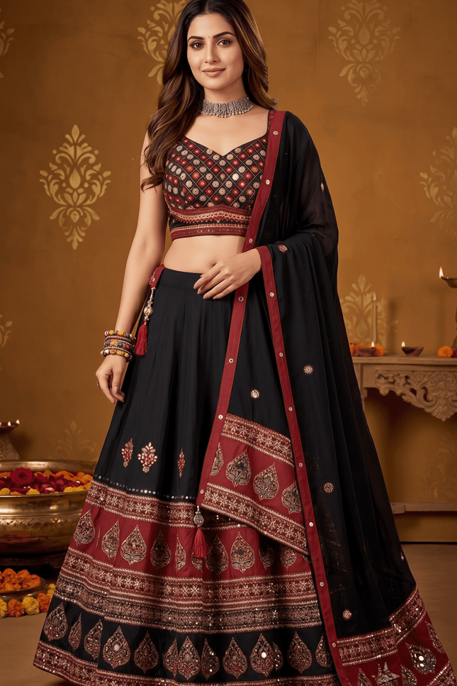 Navaratri Mirror Work Lehenga Choli Set - Rosepetals Luxe