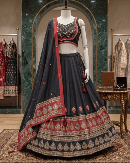 Navaratri Mirror Work Lehenga Choli Set - Rosepetals Luxe