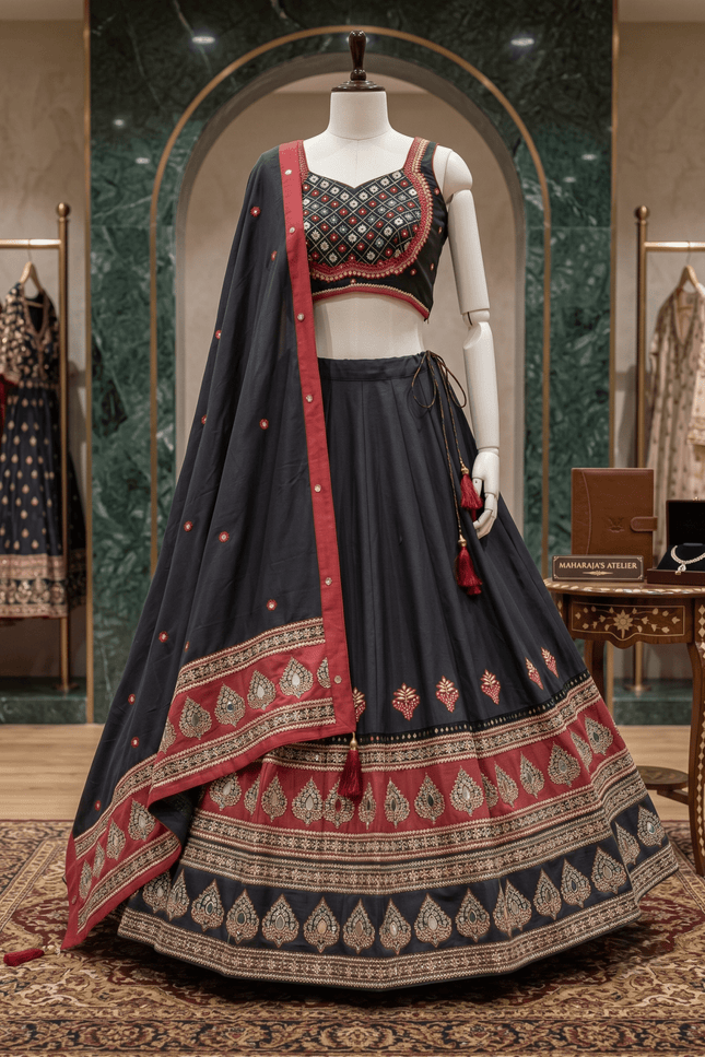 Navaratri Mirror Work Lehenga Choli Set - Rosepetals Luxe