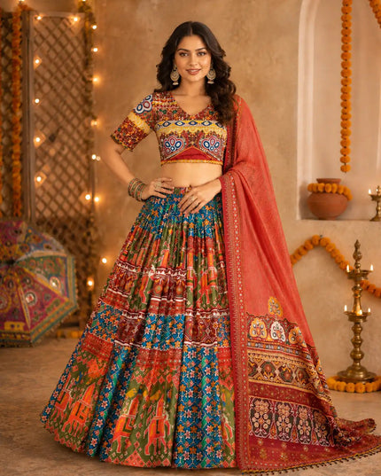 Navratri Lehenga Choli | Real Mirror Work & 4 Meter Flair - Rosepetals Luxe