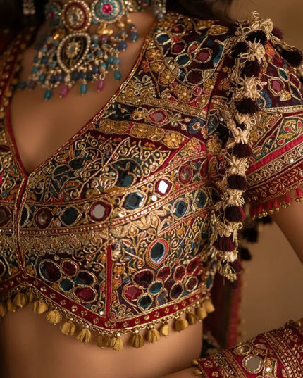 Navratri Lehenga Choli | Real Mirror Work & 4 Meter Flair - Rosepetals Luxe
