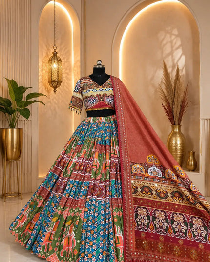 Navratri Lehenga Choli | Real Mirror Work & 4 Meter Flair - Rosepetals Luxe
