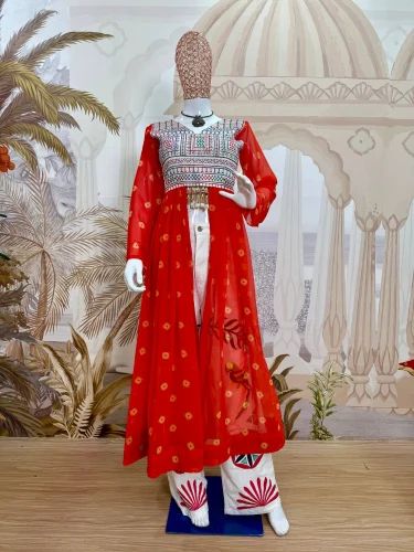 Navratri Mirror-Work Denim Jeans & Shrug Set - Rosepetals Luxe