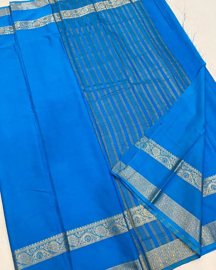 New Arrival Mysore Silk Saree | Pure Zari Border & Rich Pallu - Rosepetals Luxe