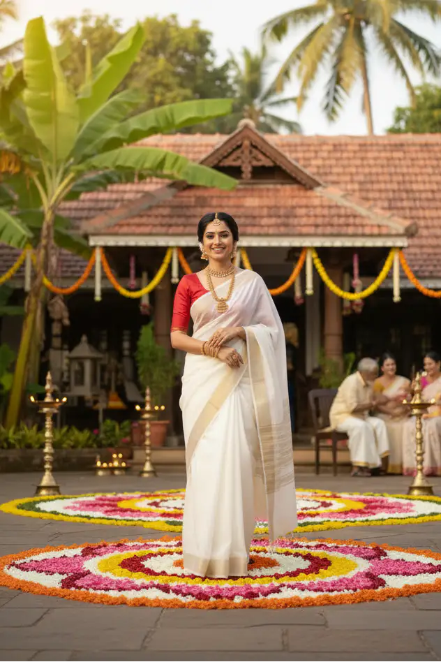 New Soft Cotton Saree with Red Banglori Silk Contrast Blouse - Rosepetals Luxe
