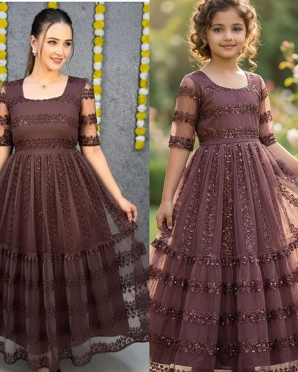 New Trendy Mom & Daughter Beautiful Matching Combo Frock - Rosepetals Luxe