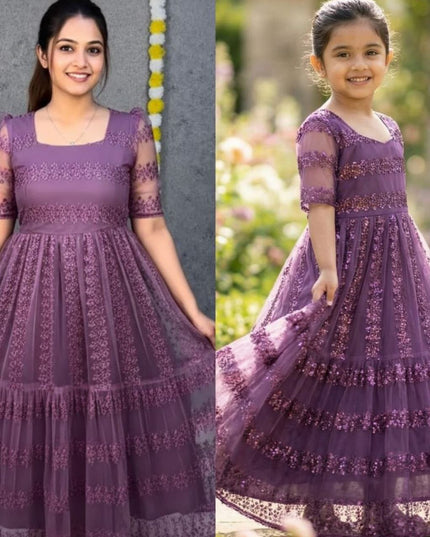 New Trendy Mom & Daughter Beautiful Matching Combo Frock - Rosepetals Luxe