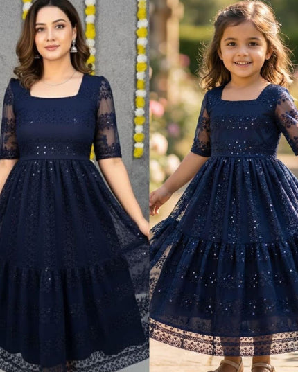 New Trendy Mom & Daughter Beautiful Matching Combo Frock - Rosepetals Luxe