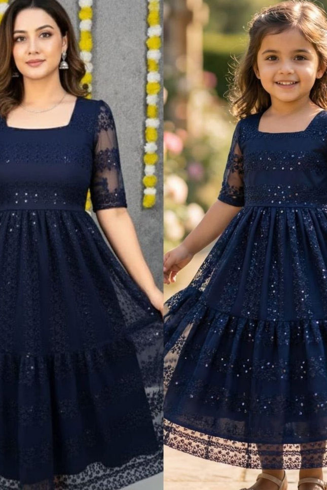 New Trendy Mom & Daughter Beautiful Matching Combo Frock - Rosepetals Luxe