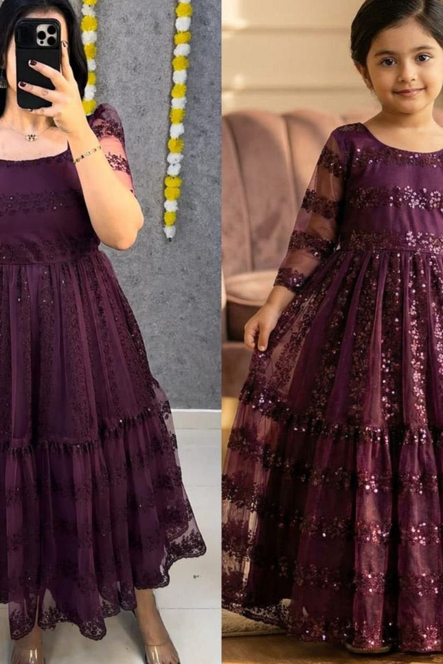 New Trendy Mom & Daughter Beautiful Matching Combo Frock - Rosepetals Luxe