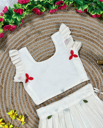 Peacock - Duck Summer Collection | Cotton Embroidery Lehenga Choli - Rosepetals Luxe