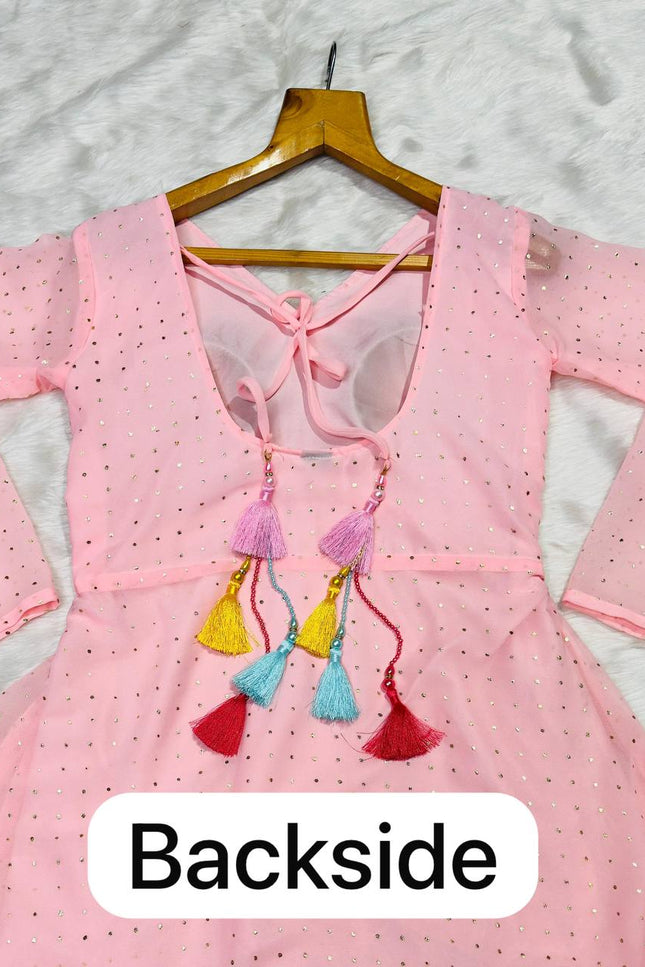 Pink Anarkali Sharara Suit | Perfect For Festivals and Celebrations - Rosepetals Luxe