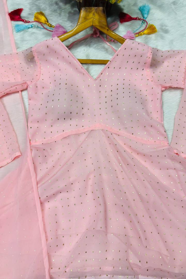 Pink Anarkali Sharara Suit | Perfect For Festivals and Celebrations - Rosepetals Luxe