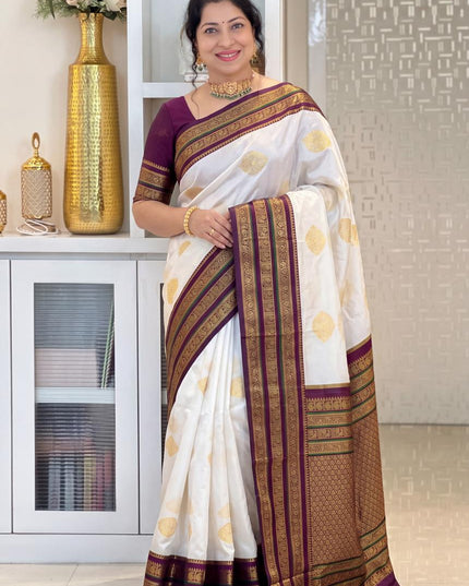 Premium Banarasi Soft Silk Saree | Classic Zari Weave | Bridal & Festive | With Blouse Piece - Rosepetals Luxe