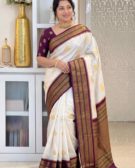 Premium Banarasi Soft Silk Saree | Classic Zari Weave | Bridal & Festive | With Blouse Piece - Rosepetals Luxe