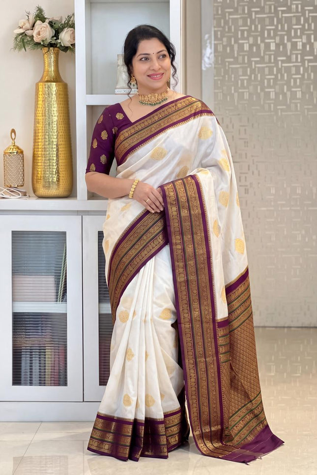 Premium Banarasi Soft Silk Saree | Classic Zari Weave | Bridal & Festive | With Blouse Piece - Rosepetals Luxe